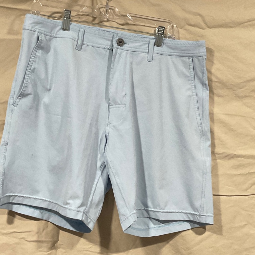 Quiet Storm Sky Blue Men's Flat Front Shorts